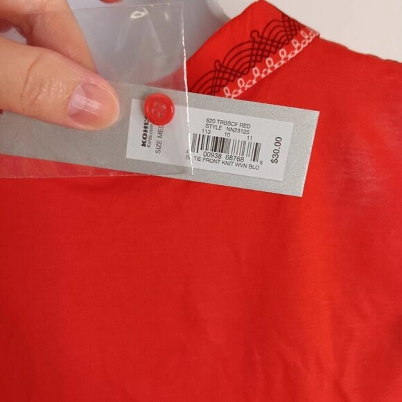 Apt. 9 Tank Top Blouse Y2K Sleeveless Medium Red Bohemian Boho LIGHTWEIGHT NWT - Picture 5 of 6